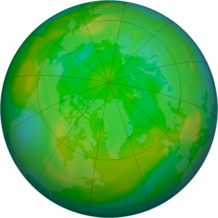 Arctic ozone map for 05 July 2007